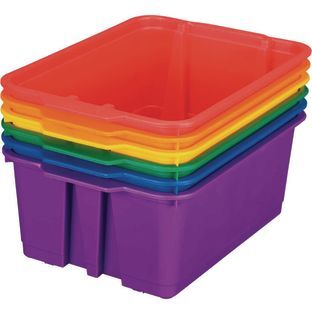 Really Good Stuff Group Colors For 6  Classroom Stacking Bins  6 bins by Really Good Stuff LLC