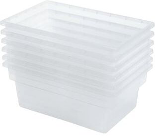 Single Color Multi Use Storage Bins Set Of 6 Color Clear by Really Good Stuff LLC