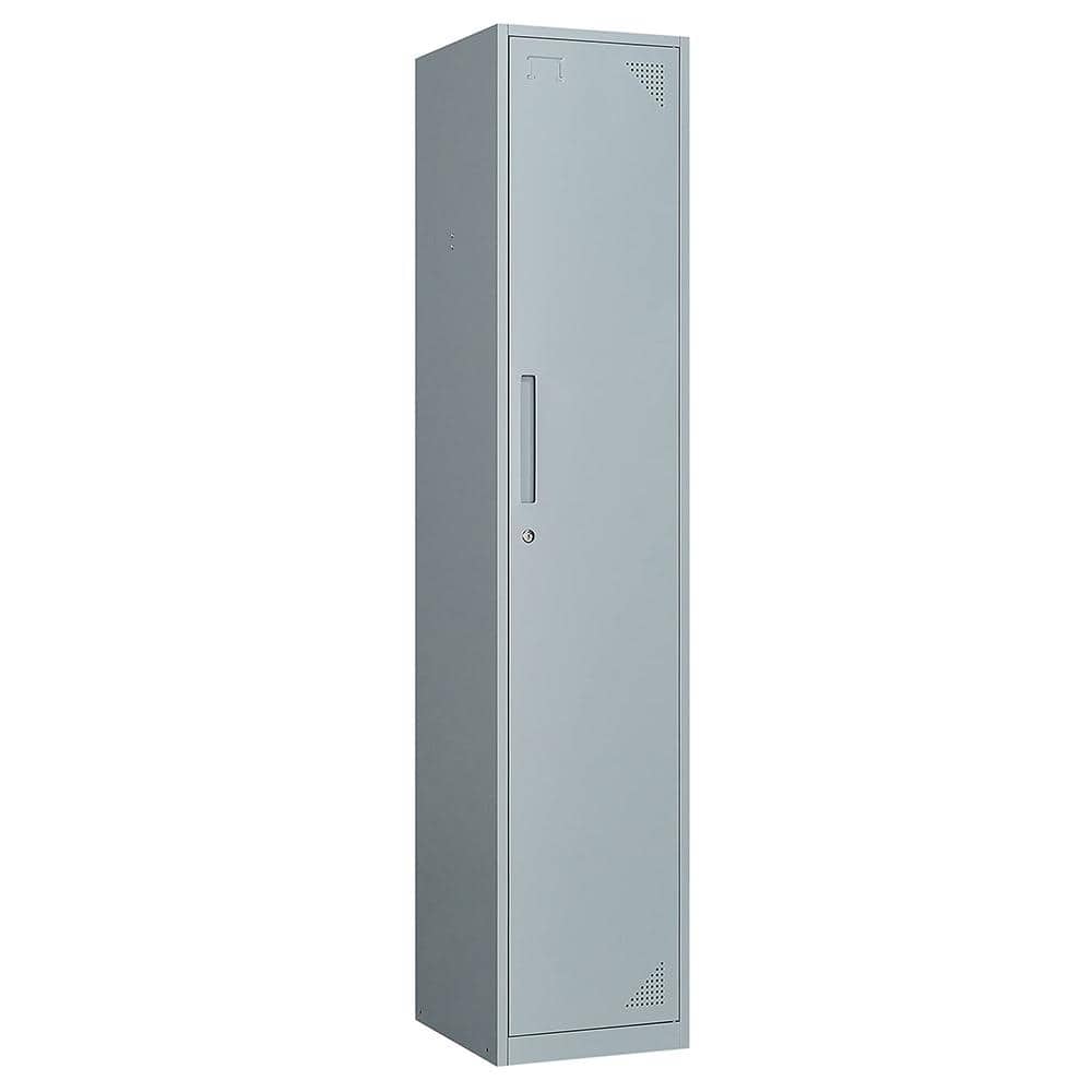 LISSIMO 3-Tier Metal Locker for Gym, School, Office, Metal Storage Locker Cabinets with 1 Doors in Grey for Employees