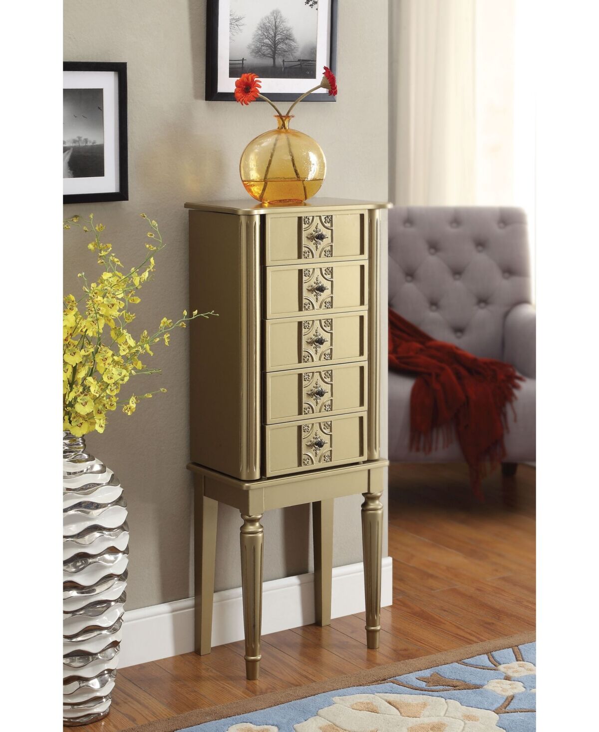 Acme Furniture Tammy Jewelry Armoire - Gold