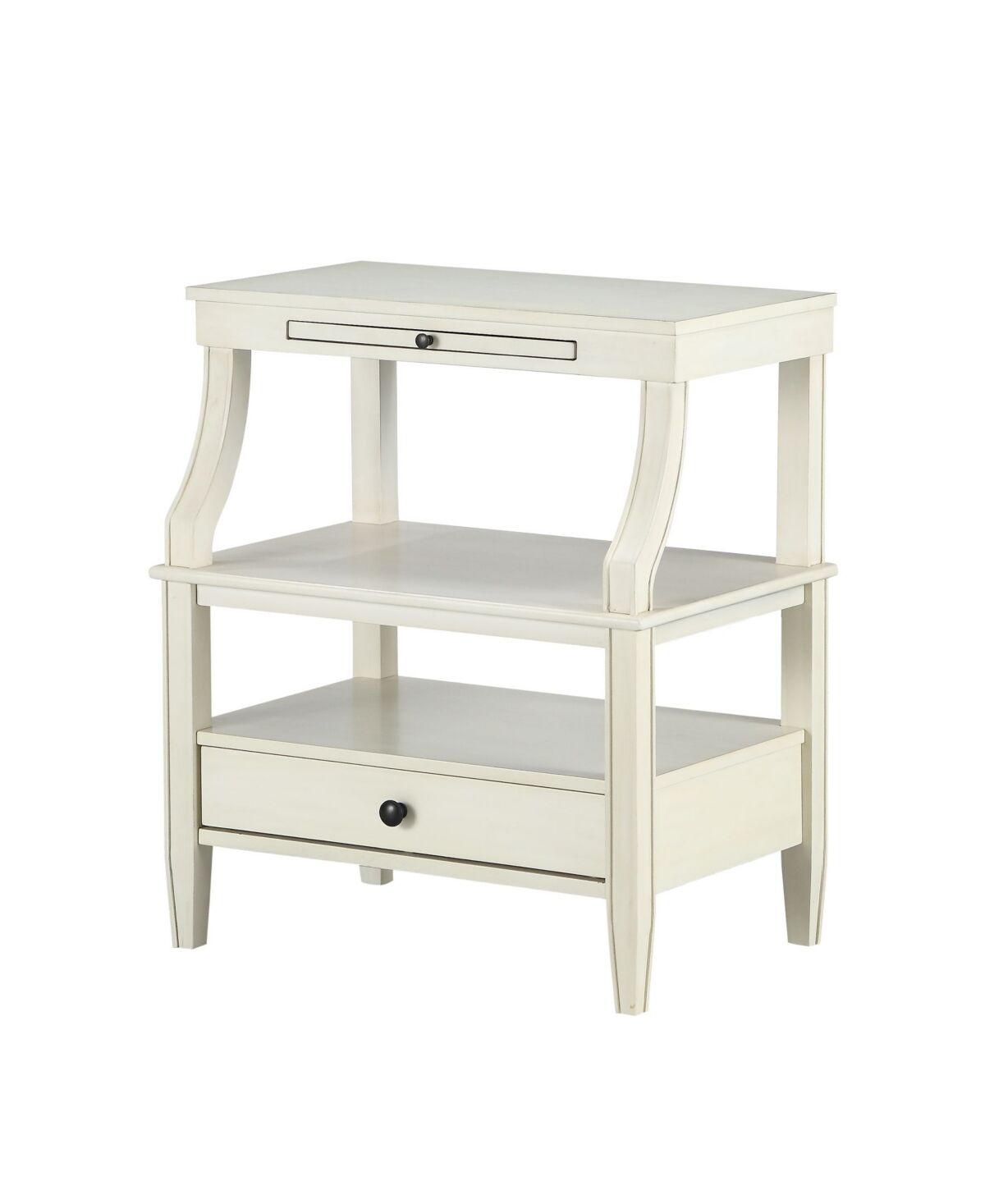 Comfort Pointe Newton Antique Storage Nightstand - Open White