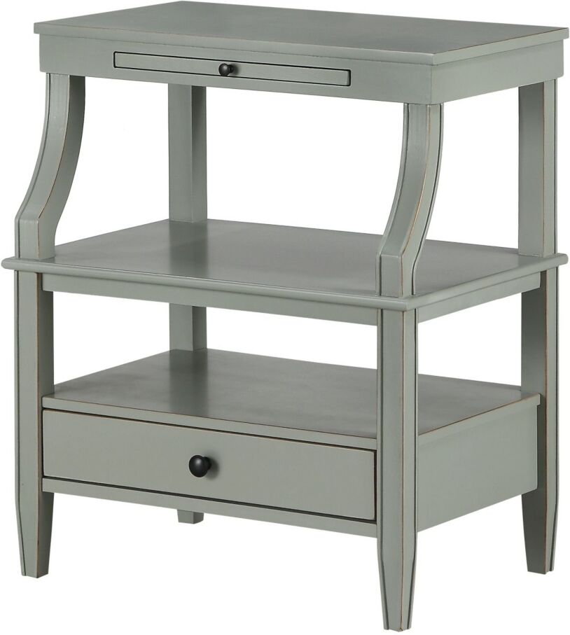 Comfort Pointe Newton Antique Storage Nightstand - Light Gray