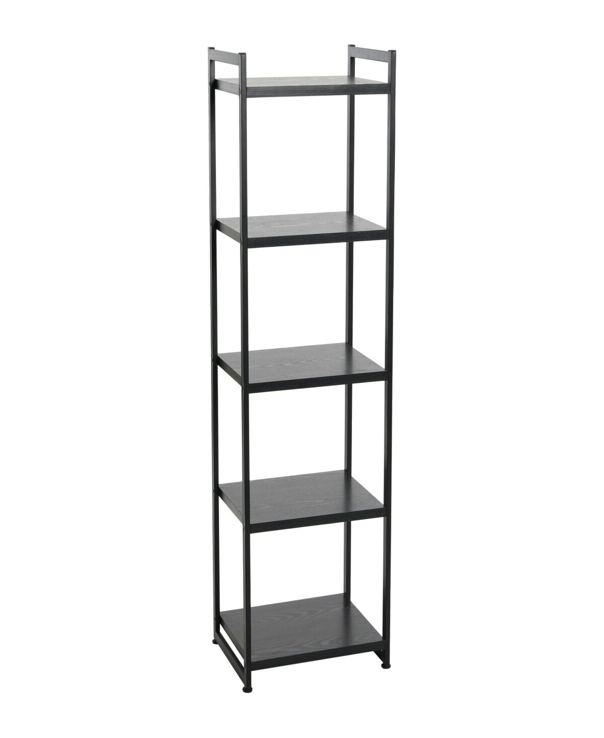 Household Essentials Tower Bookshelf, Tall and Narrow Bookshelf with 5 Shelves - Black