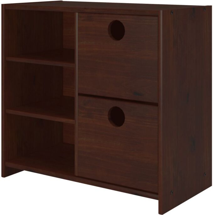 Donco Kids Circles 2 Drawer Chest Shelves - Dark Brown