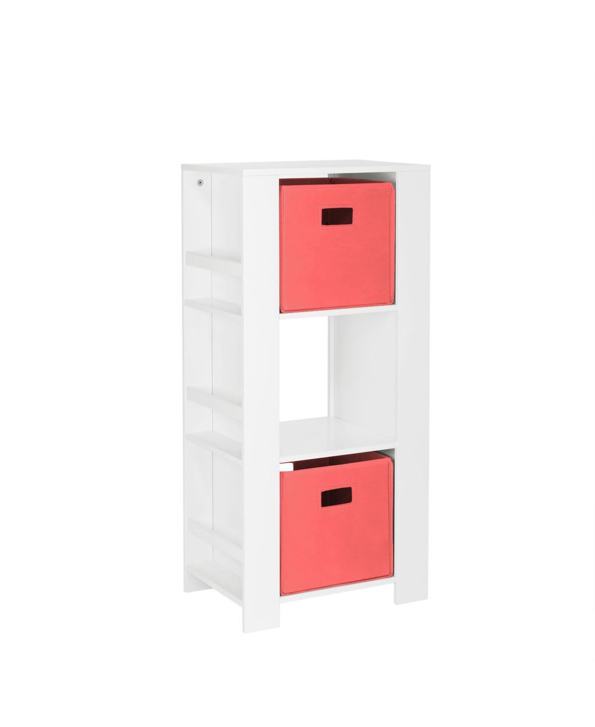 RiverRidge Home Book Nook Collection Kids Cubby Storage Tower with Bookshelves - Coral