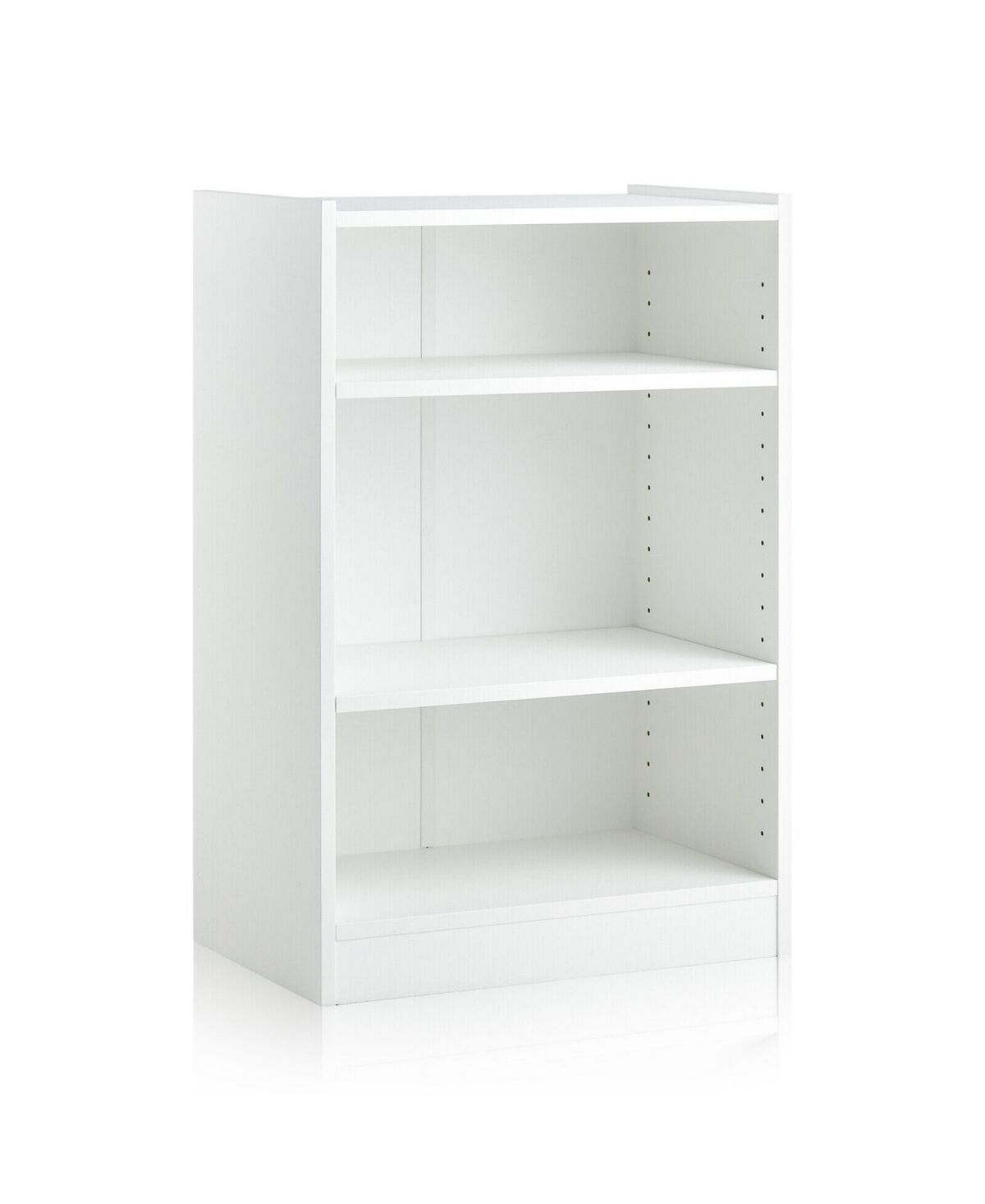 Slickblue 3-Tier Bookcase Open Display Rack Cabinet with Adjustable Shelves - White