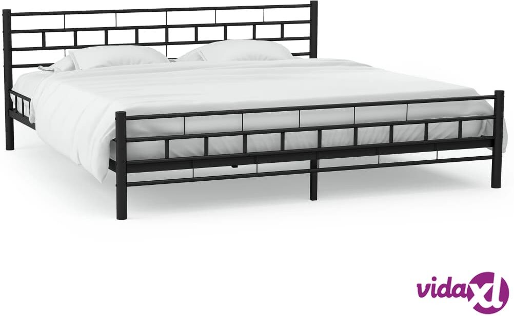 vidaXL Bed Frame Black Metal 137x187 cm