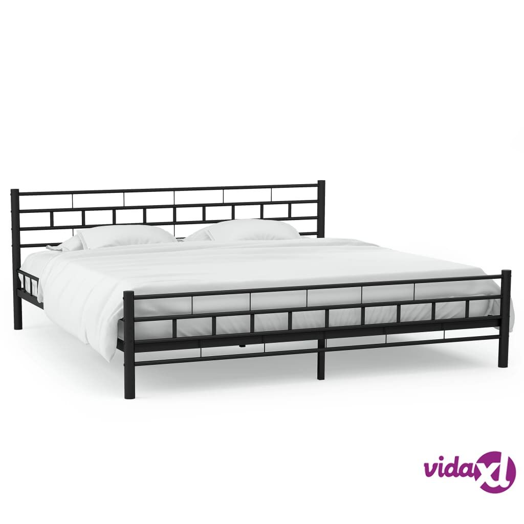 vidaXL Bed Frame Black Metal 153x203 cm