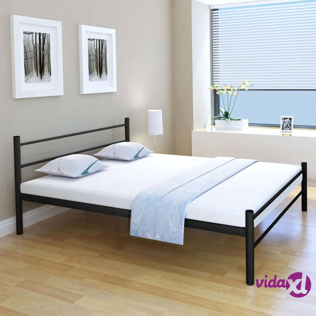 vidaXL Bed Frame Black Metal Queen Size