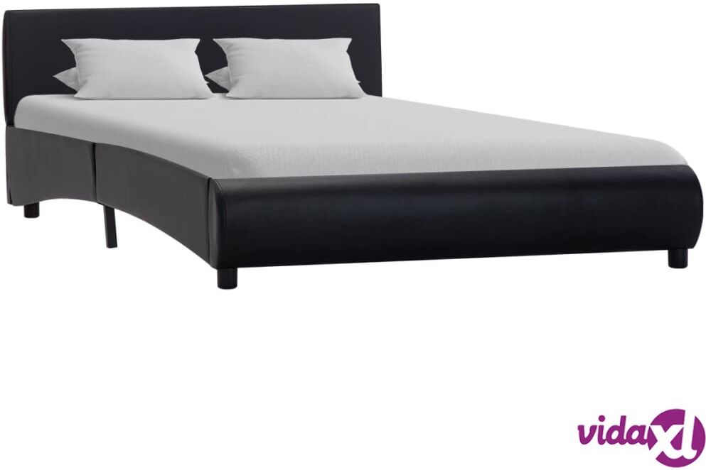 vidaXL Bed Frame Black Faux Leather 137x187 cm