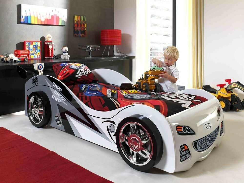 Mobistoxx Lit enfant voiture BRANDON 90x200 cm blanc