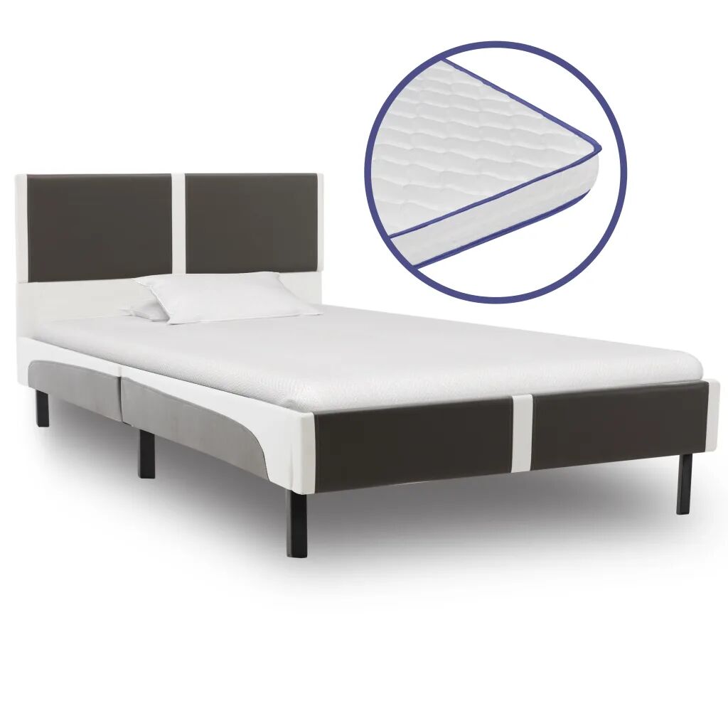 vidaXL Lit et matelas mousse à mémoire de forme Similicuir 90x200 cm