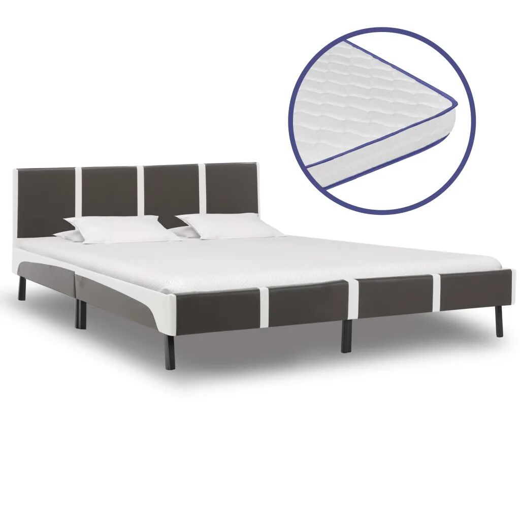 vidaXL Lit et matelas mousse à mémoire de forme Similicuir 180x200 cm