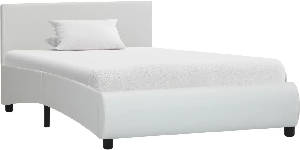 vidaXL Cadre de lit Blanc Similicuir 90 x 200 cm