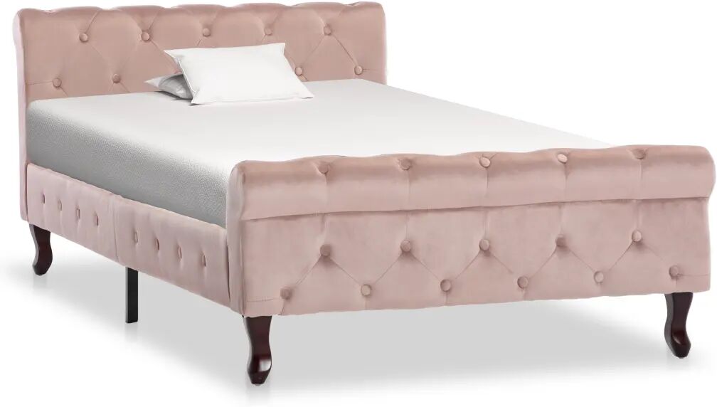 vidaXL Cadre de lit Rose Velours 100 x 200 cm