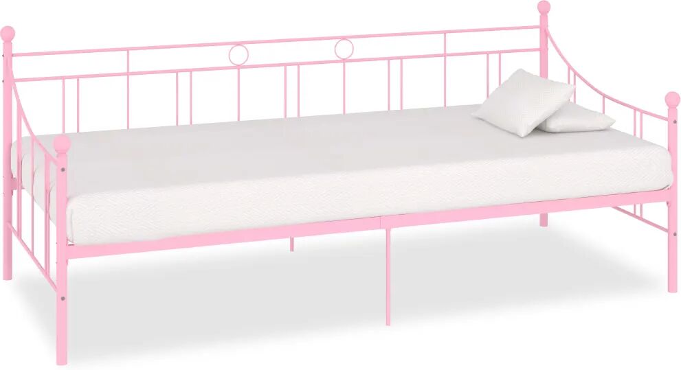 vidaXL Cadre de lit de repos Rose Métal 90 x 200 cm