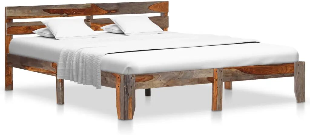 vidaXL Cadre de lit Bois massif 160x200 cm