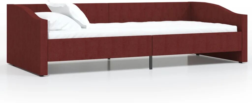 vidaXL Lit avec éclairage USB Rouge bordeaux Tissu 90x200 cm