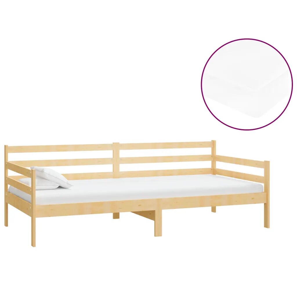 vidaXL Lit avec matelas 90x200 cm Bois de pin massif