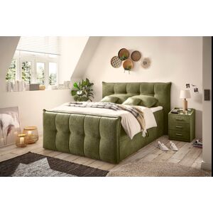 ED EXCITING DESIGN Boxbett »Thompson«, inkl. Bettkasten und Topper oliv/Brego 77 olive Größe