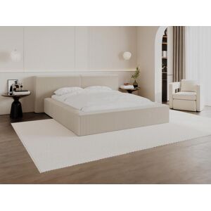 PASCAL MORABITO Bett mit Bettkasten + Matratze - 160 x 200 cm - Cord - Beige - TIMANO