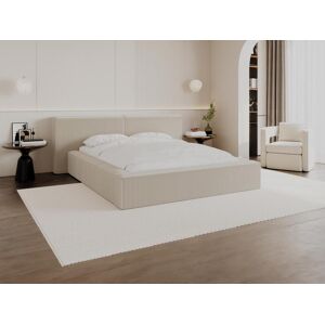 PASCAL MORABITO Bett mit Bettkasten + Matratze - 180 x 200 cm - Cord - Beige - TIMANO