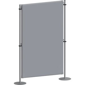 eurokraft pro Akustik-Trennwand, mit 2 Rondenfüßen, Grundelement, BxT 1000 x 280 mm, grau