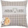 herbalind Duftkissen »als Geschenk 30x30 in braun Dekokissen Zirbenliebe mit... beige