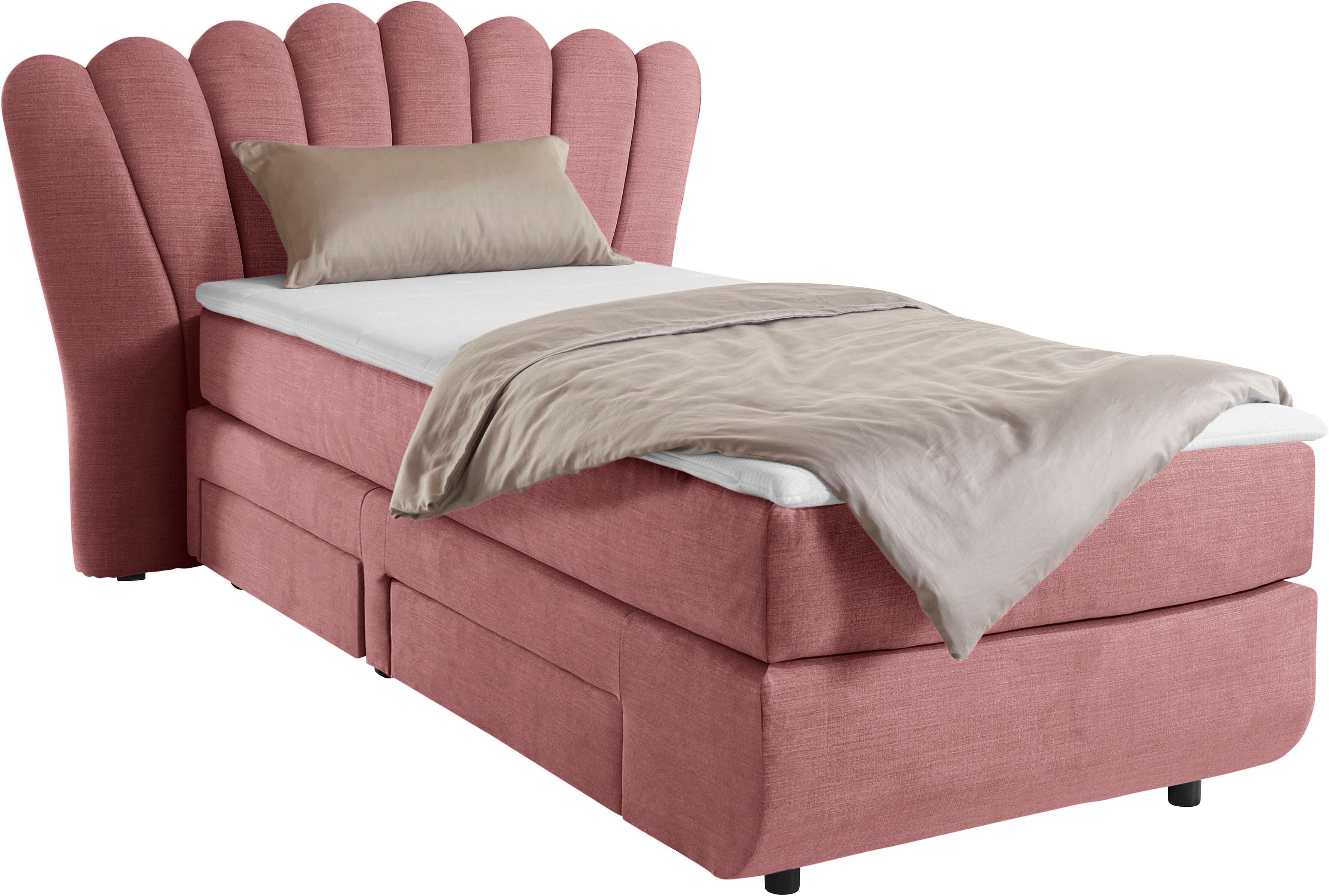 Leonique Boxbett »Fleurir«, Breite 90 cm- mit praktischen Schubkästen! Topper... soft pink