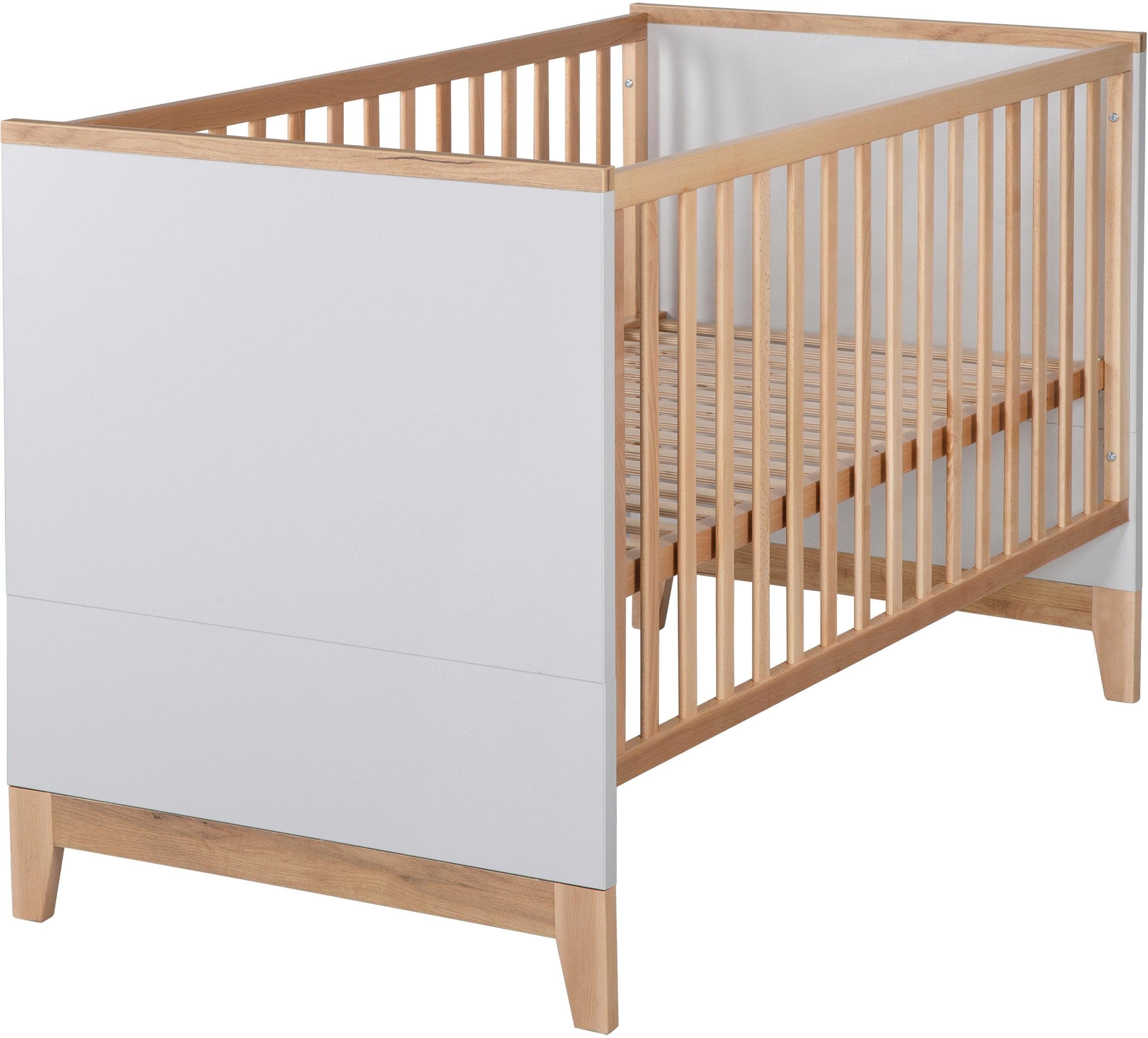 roba® Babybett »Kombi-Kinderbett Caro« grau  Liegefläche: 70 x 140 cm