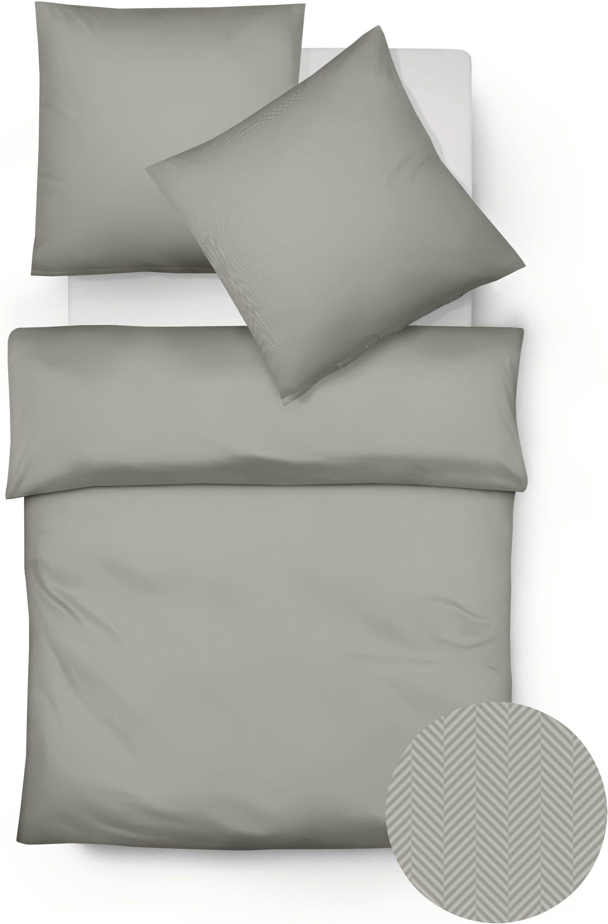 fleuresse Bettbezug »Lech Flanell«, (1 St.) silberfarben  Duvet 160x210 cm