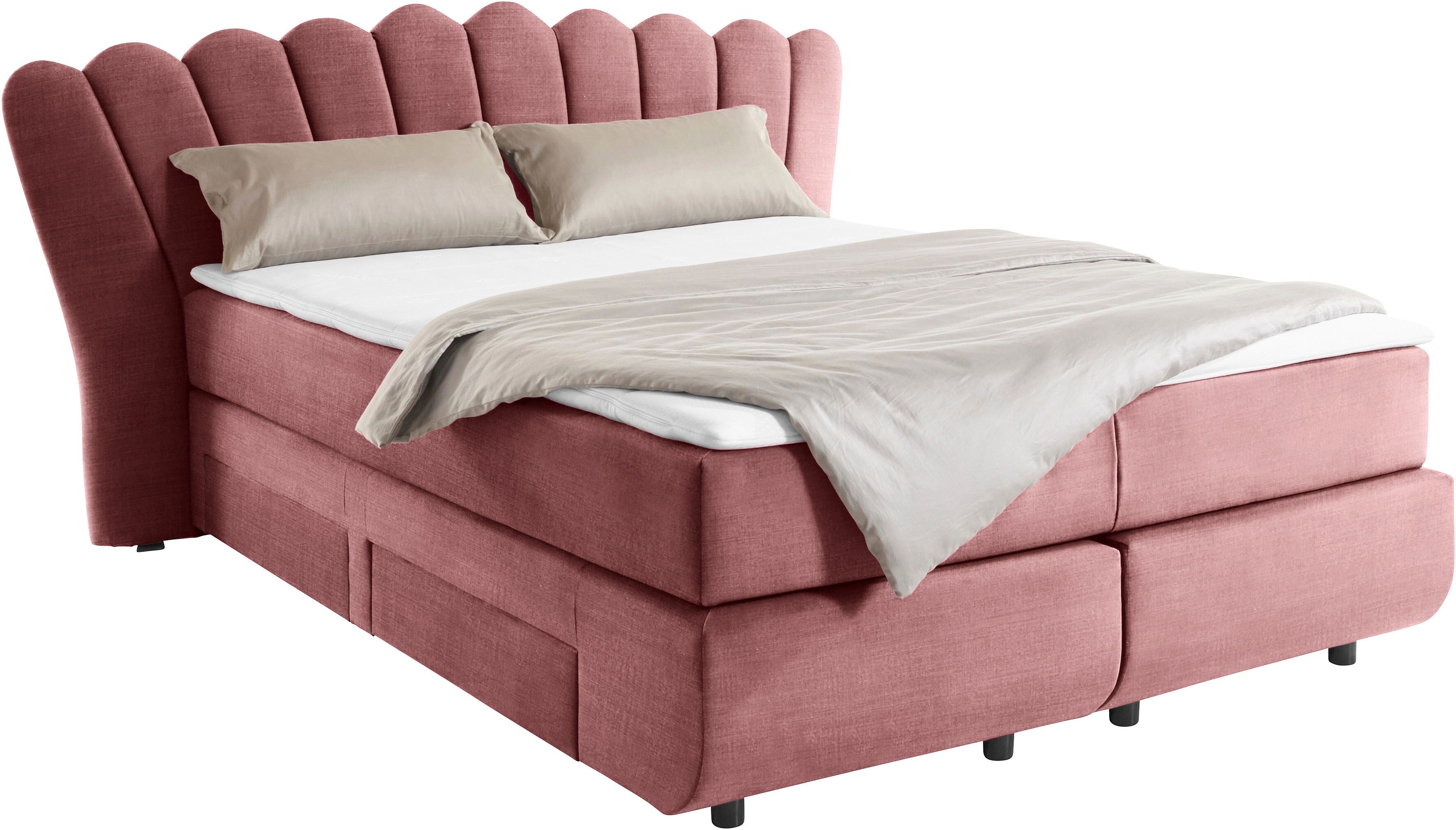 Leonique Boxbett »Fleurir«, Breite 140 cm- mit praktischen Schubkästen!... soft pink