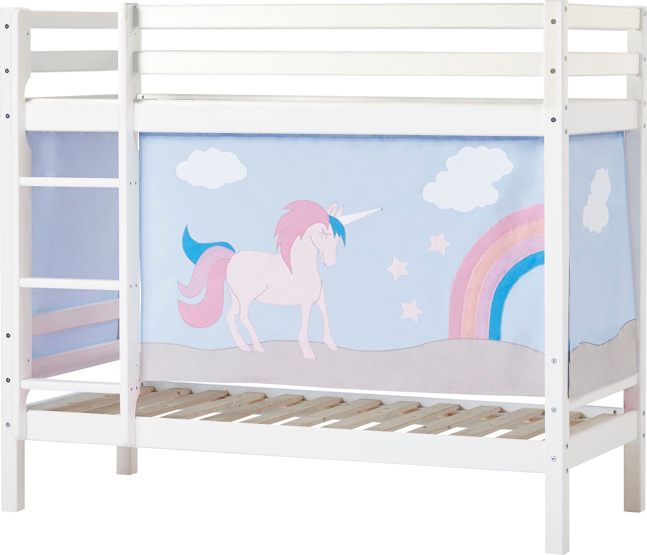 Hoppekids Etagenbett, Liegefläche 70x160 cm, mit Textilset und wahlweise mit... blau