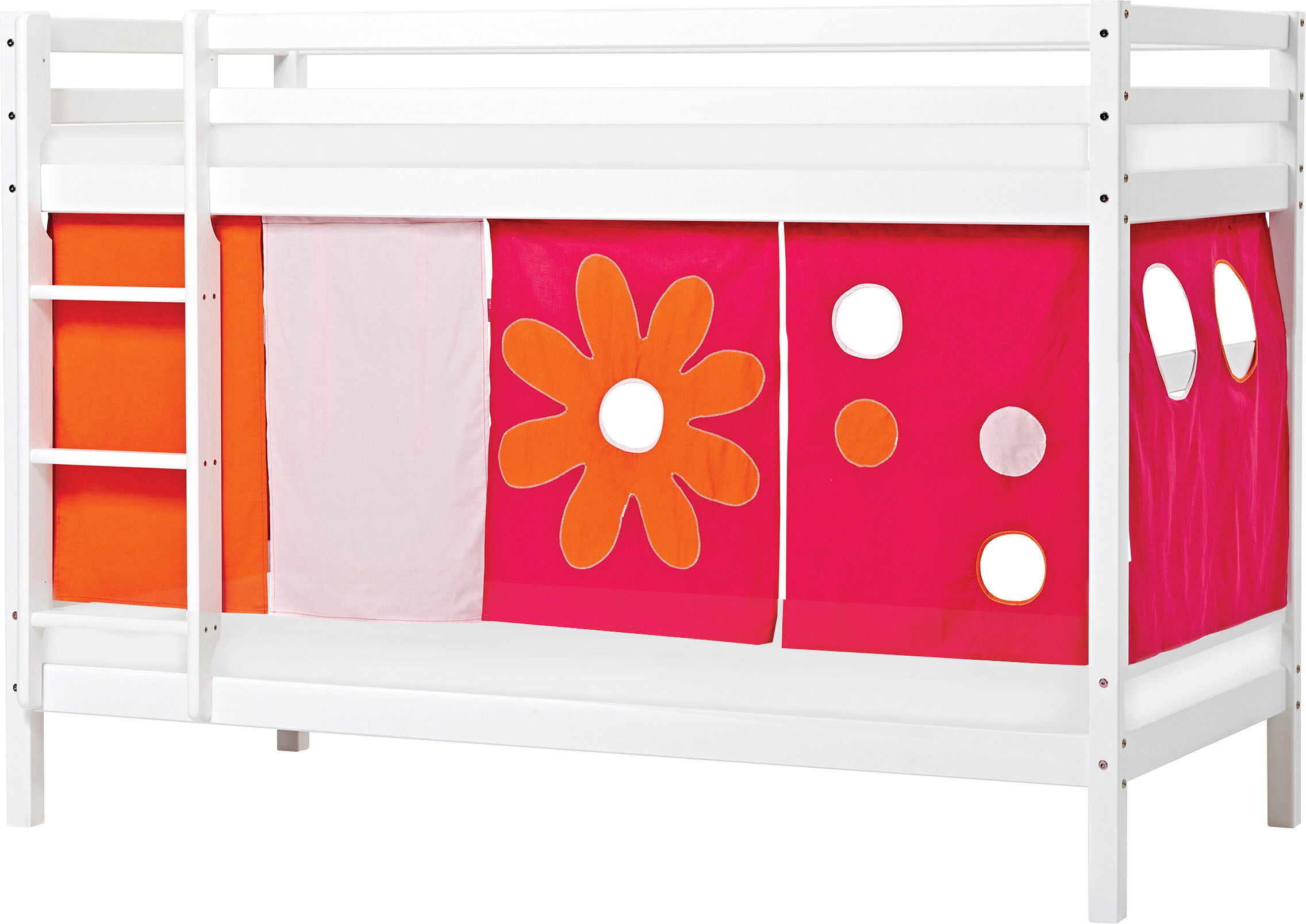 Hoppekids Etagenbett, Liegefläche 90x200 cm, mit Textilset und wahlweise mit... soft pink
