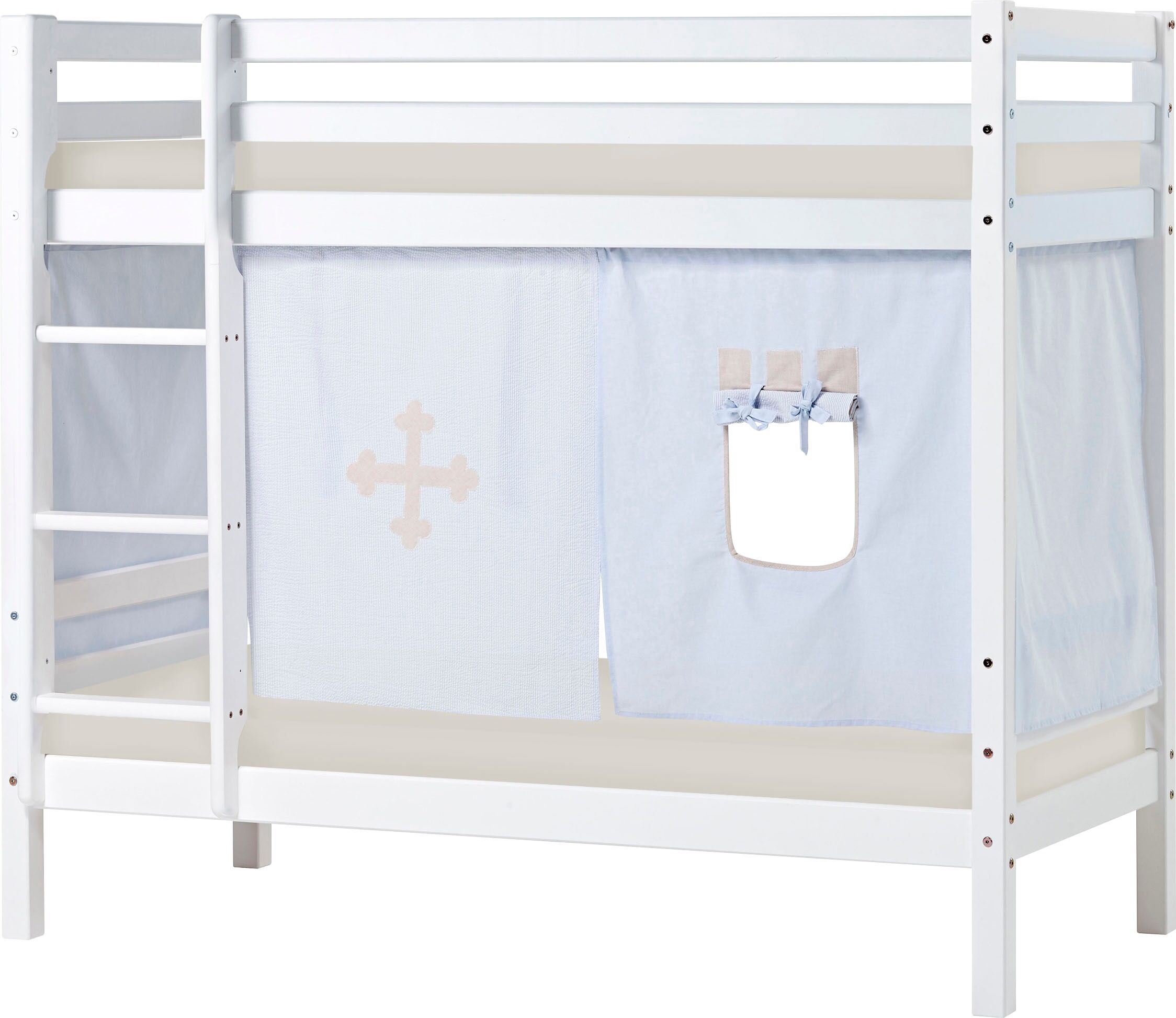 Hoppekids Etagenbett, Liegefläche 70x160 cm, mit Textilset und wahlweise mit... blau