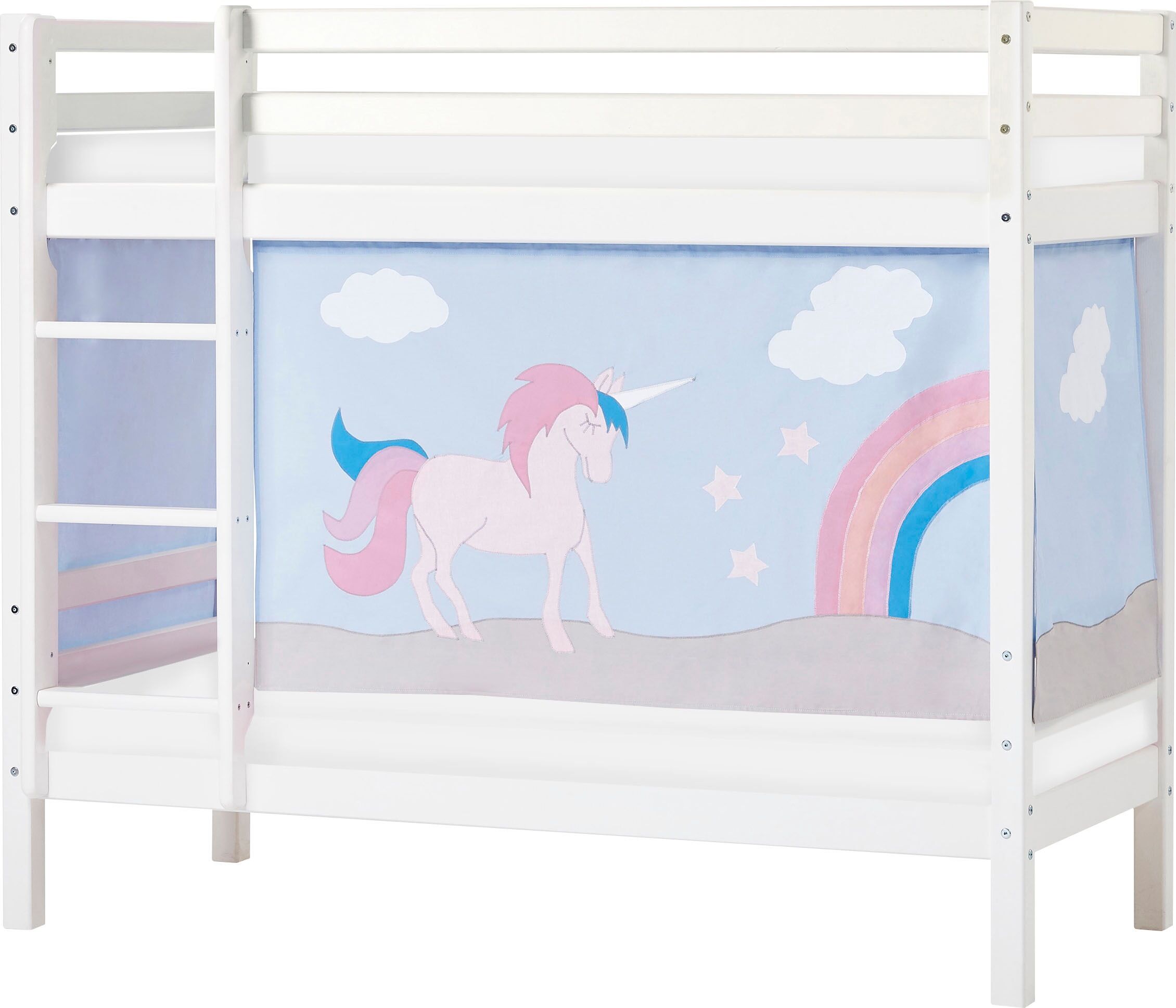 Hoppekids Etagenbett, Liegefläche 70x160 cm, mit Textilset und wahlweise mit... blau