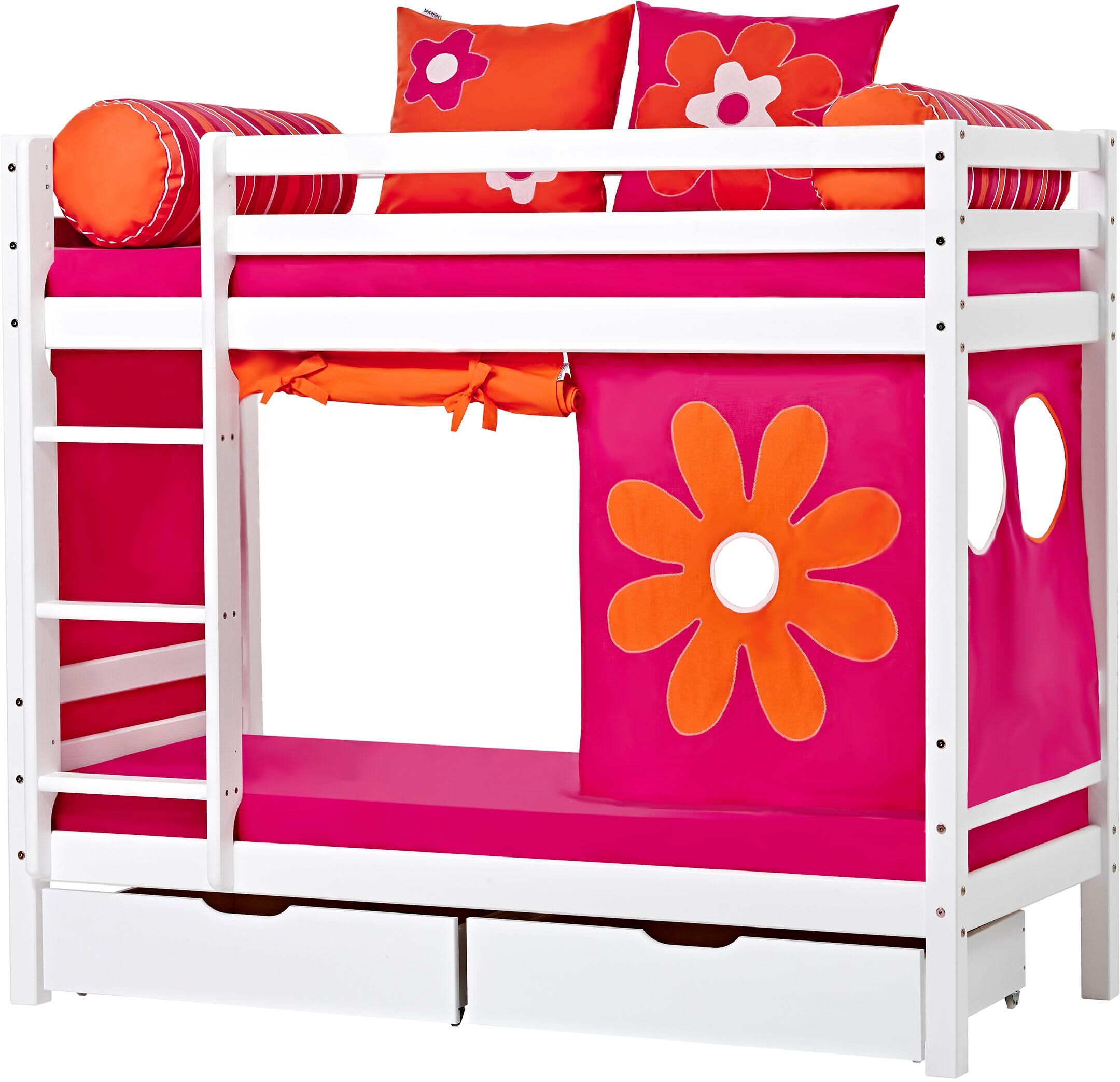 Hoppekids Etagenbett »Flowerpower« soft pink