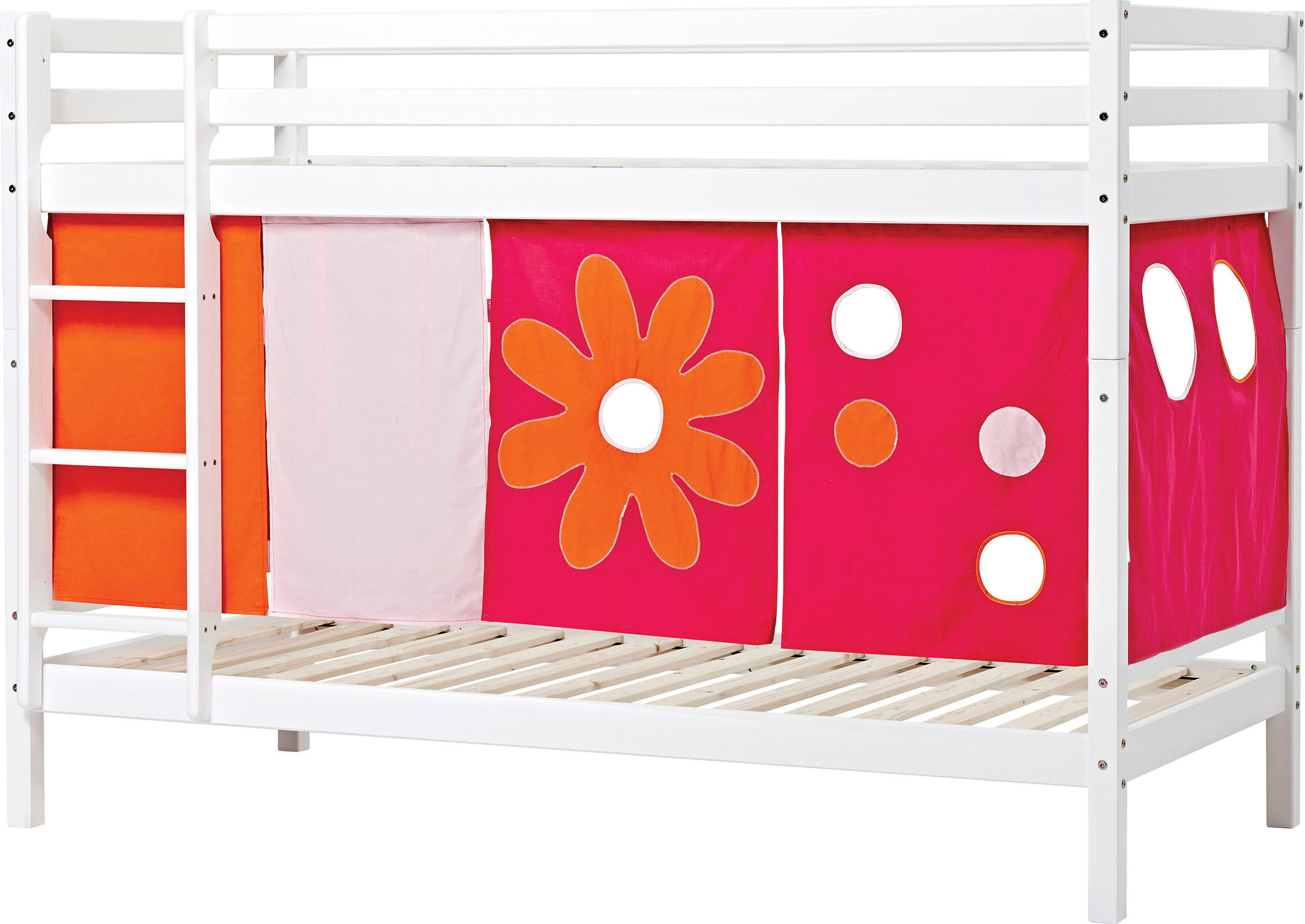 Hoppekids Etagenbett, Liegefläche 90x200 cm, mit Textilset und wahlweise mit... soft pink