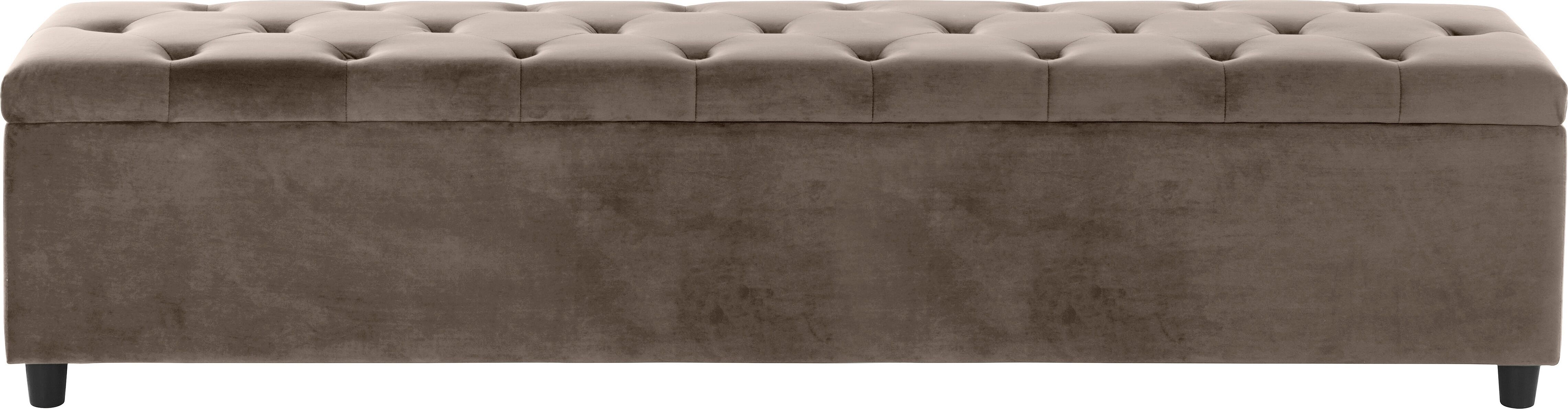 Guido Maria Kretschmer Home&Living Bettbank »Relaxy«, gesteppt, mit Staufach beige  Luxus-Microfaser