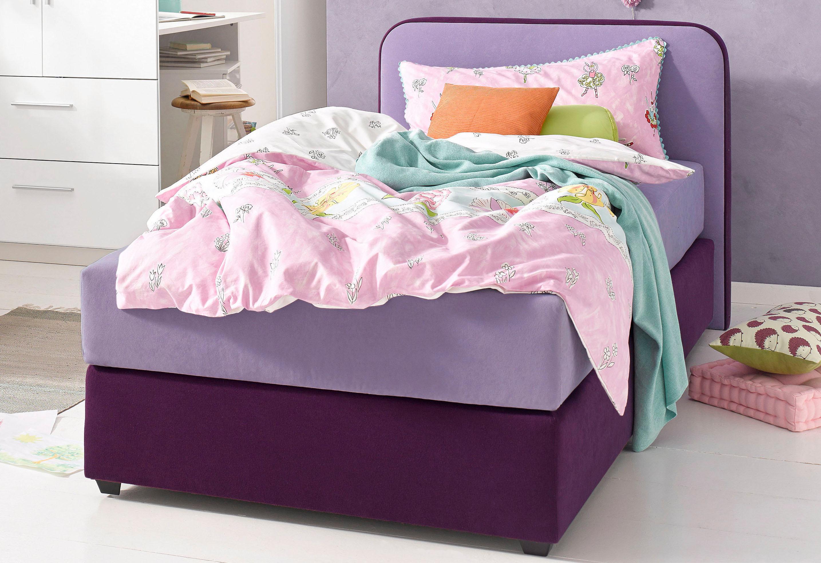 Maintal Boxspringbett lila  Microfaser