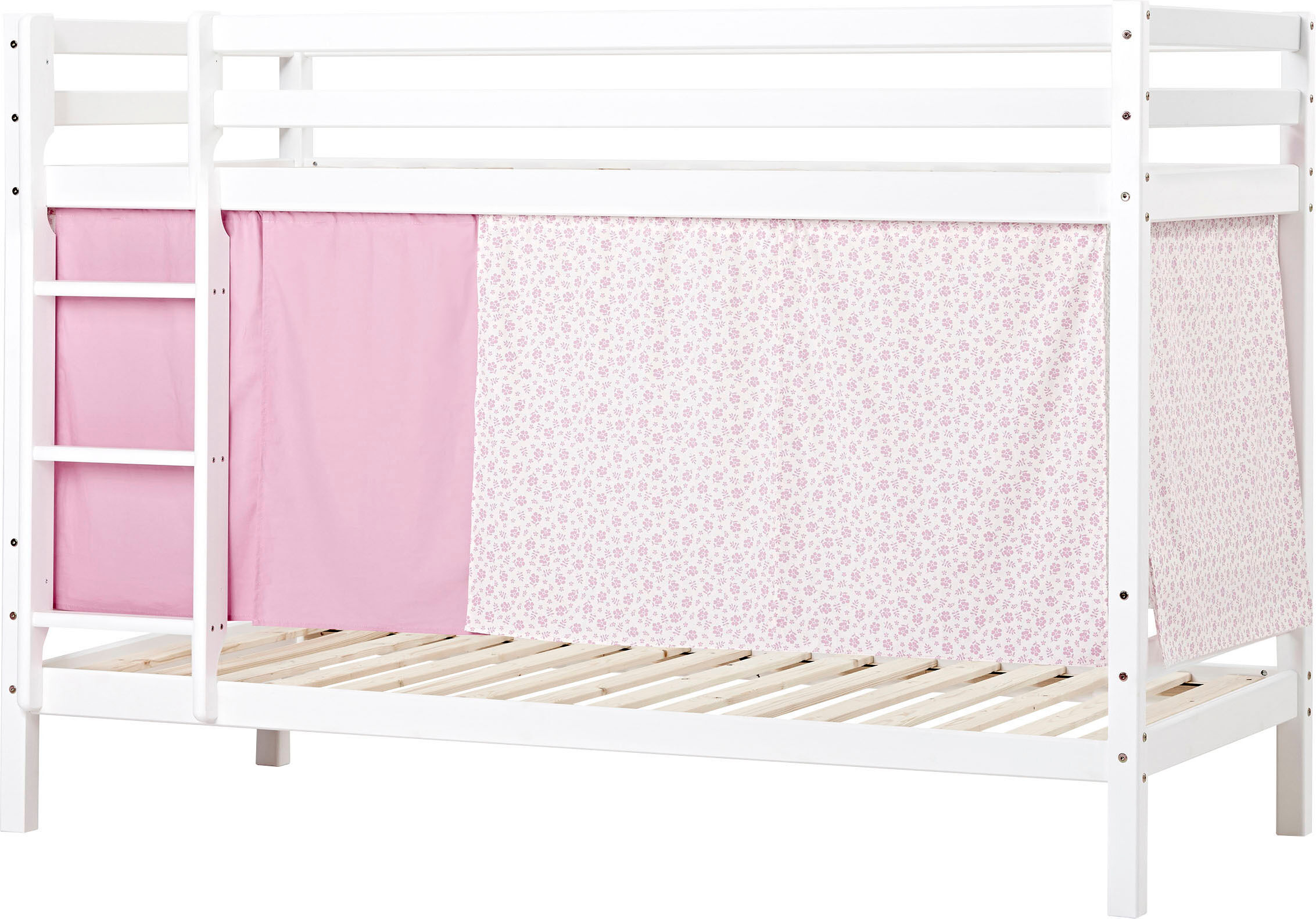 Hoppekids Etagenbett, Liegefläche 90x200 cm, mit Textilset und wahlweise mit... rosa