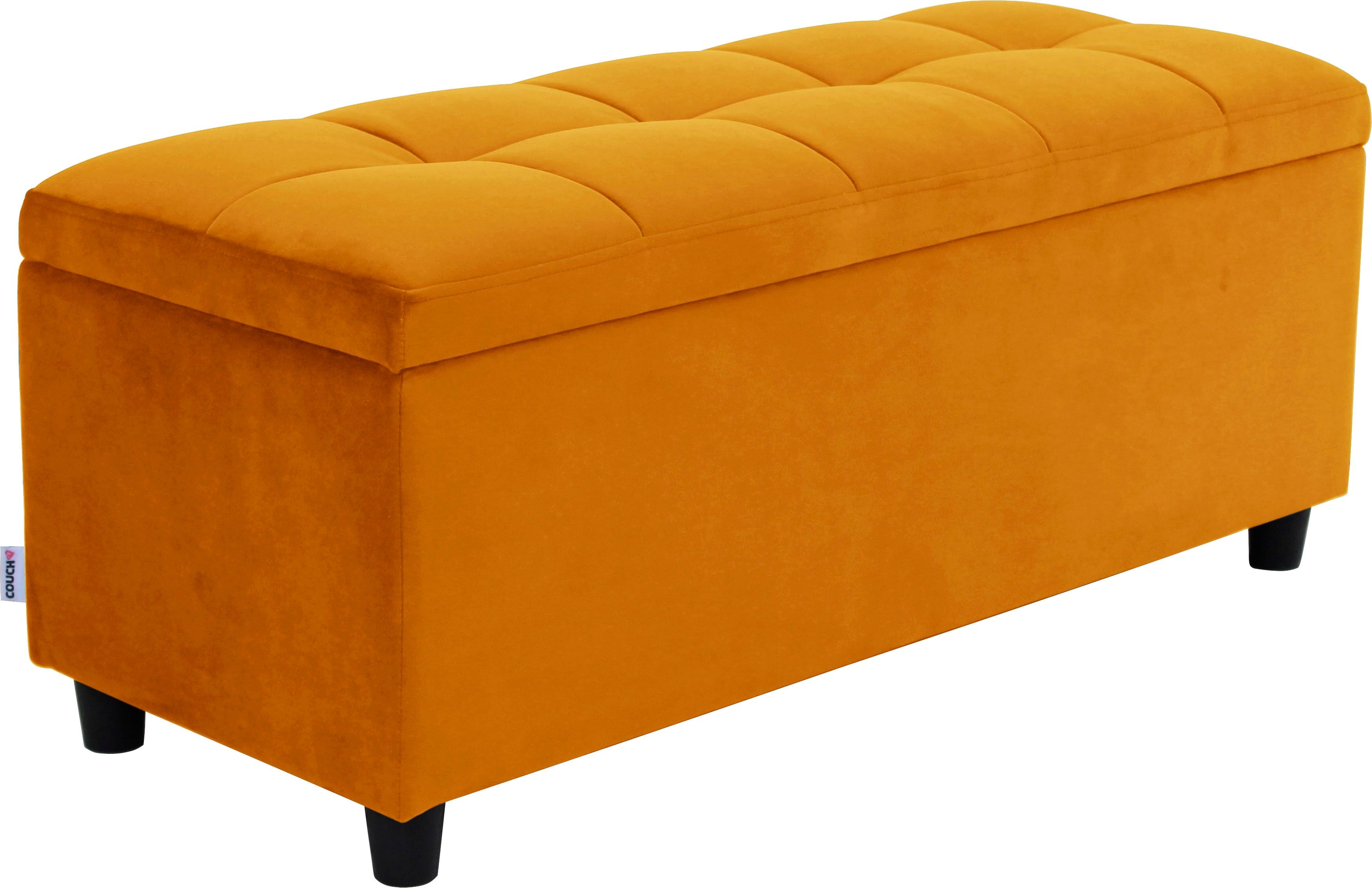 COUCH♥ Bettbank »Abgesteppt«, Mit Stauraum, auch als Garderobenbank geeignet,... goldfarben  Luxus-Microfaser