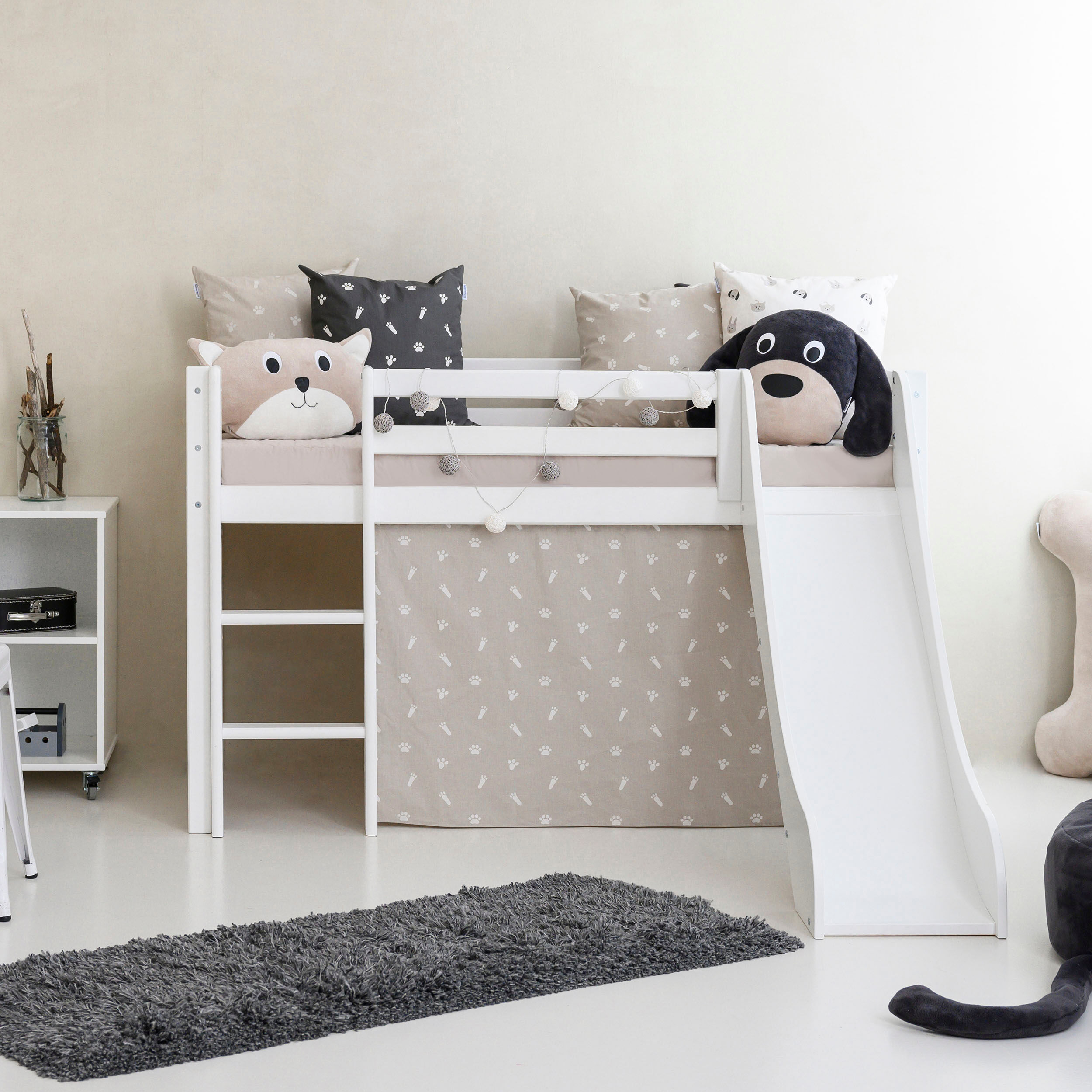 Hoppekids Hochbett »Pets« weiss