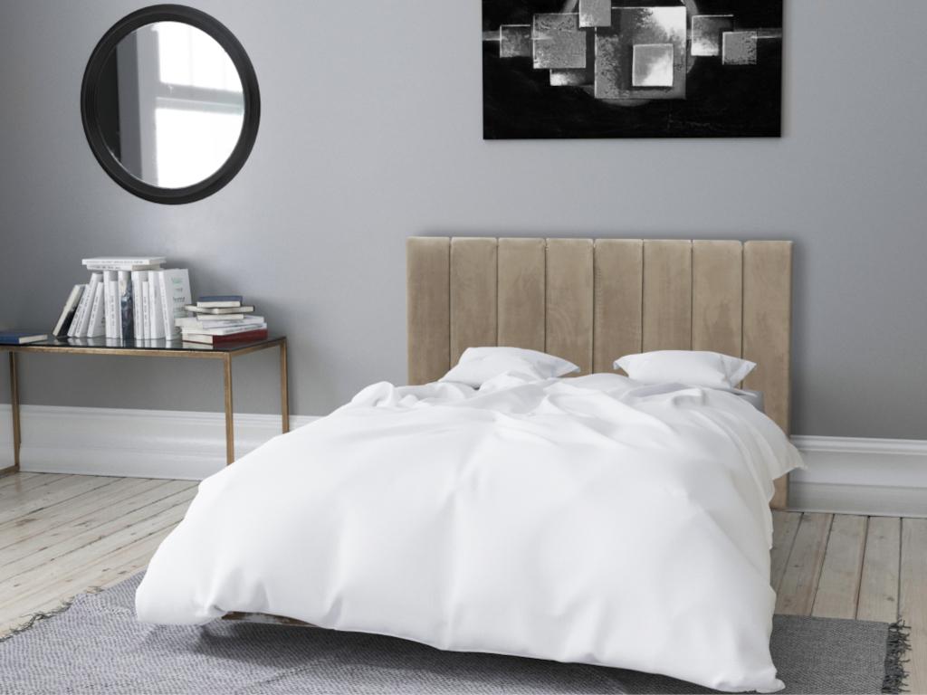 Vente-unique.ch Bett-Kopfteil faltbar AMELA - 160 cm - Samt - Beige