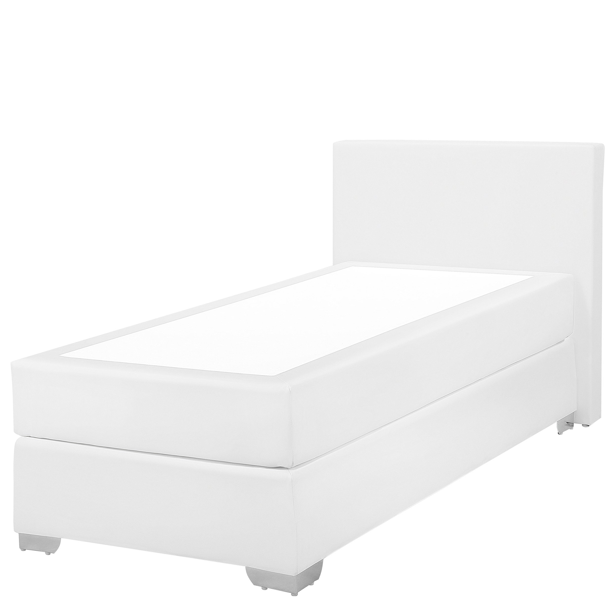 Beliani Kontinentální postel z ekokůže bílá 90 x 200 cm PRESIDENT