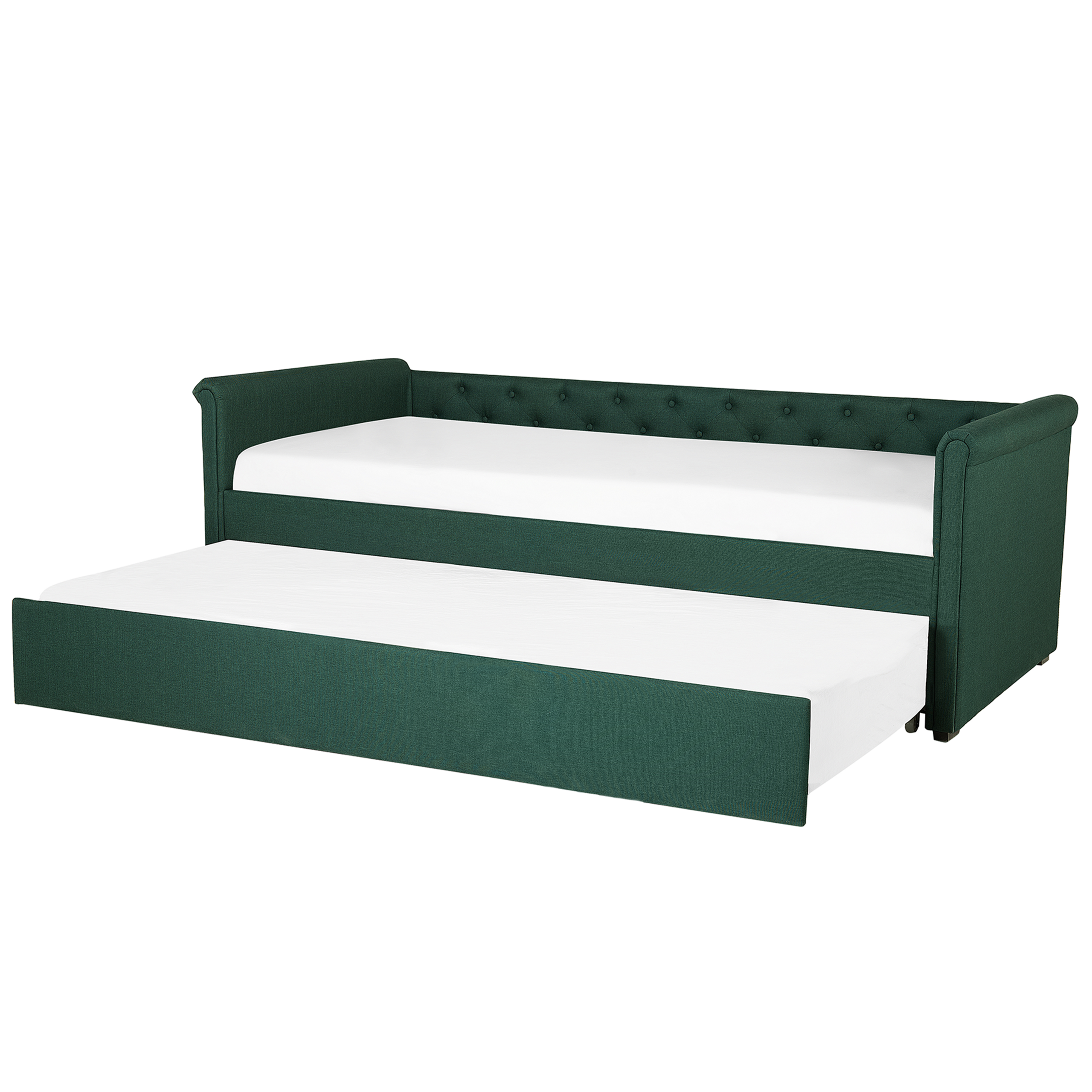 Beliani Rozkládací čalouněná postel 80 x 200 cm zelená LIBOURNE