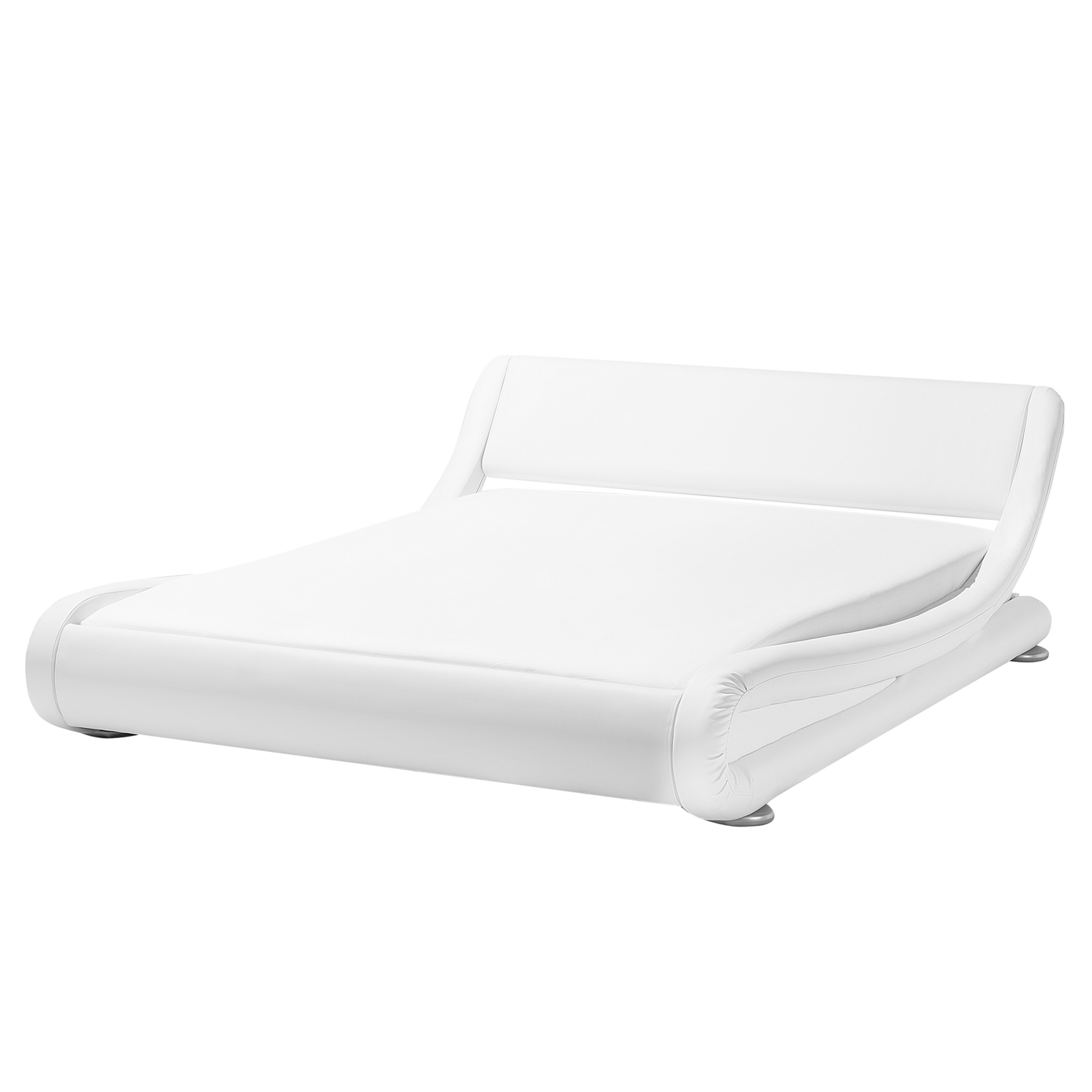 Beliani Bílá kožená postel 160x200 cm AVIGNON