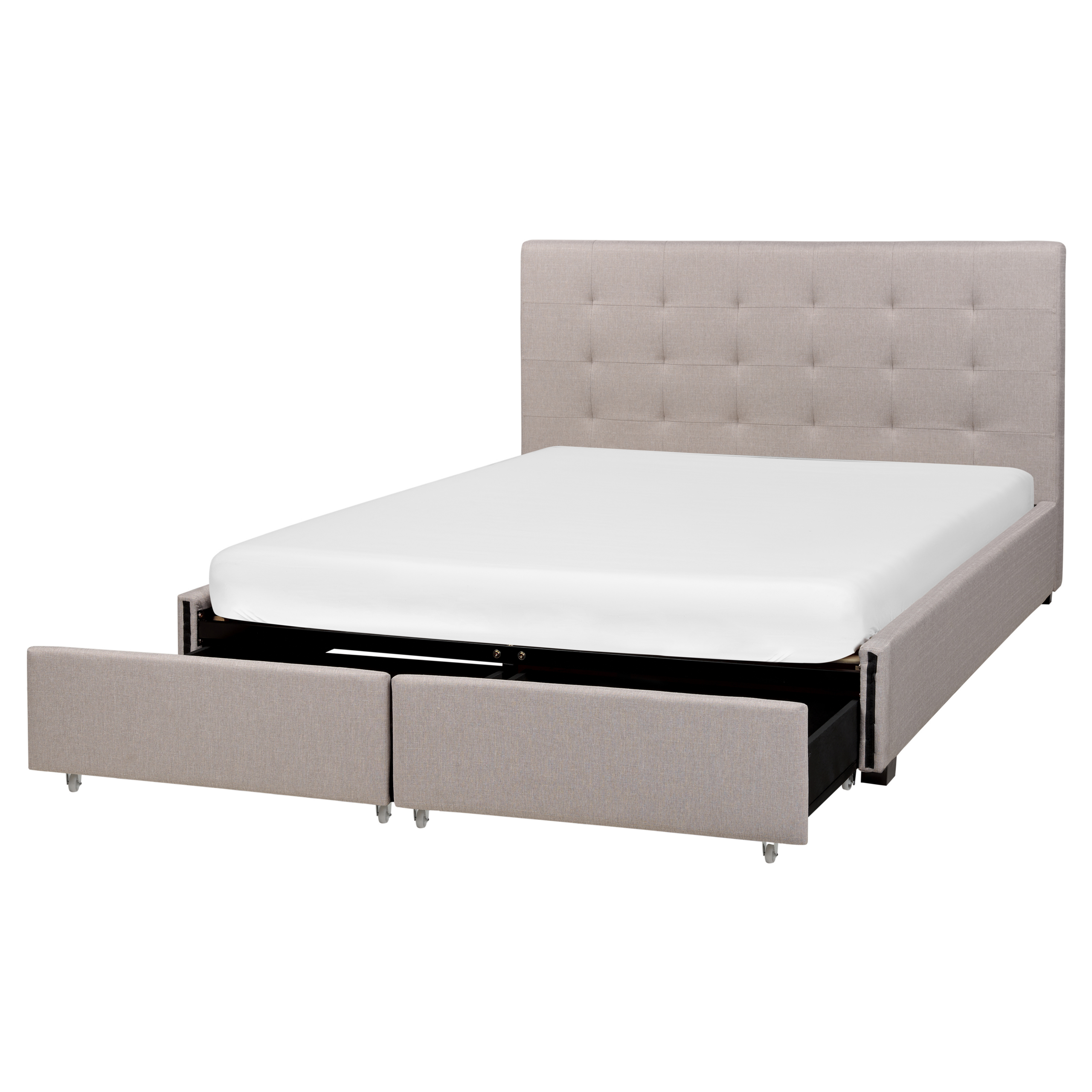 Beliani Čalouněná postel 160 x 200 cm s úložným prostorem světle šedá LA ROCHELLE