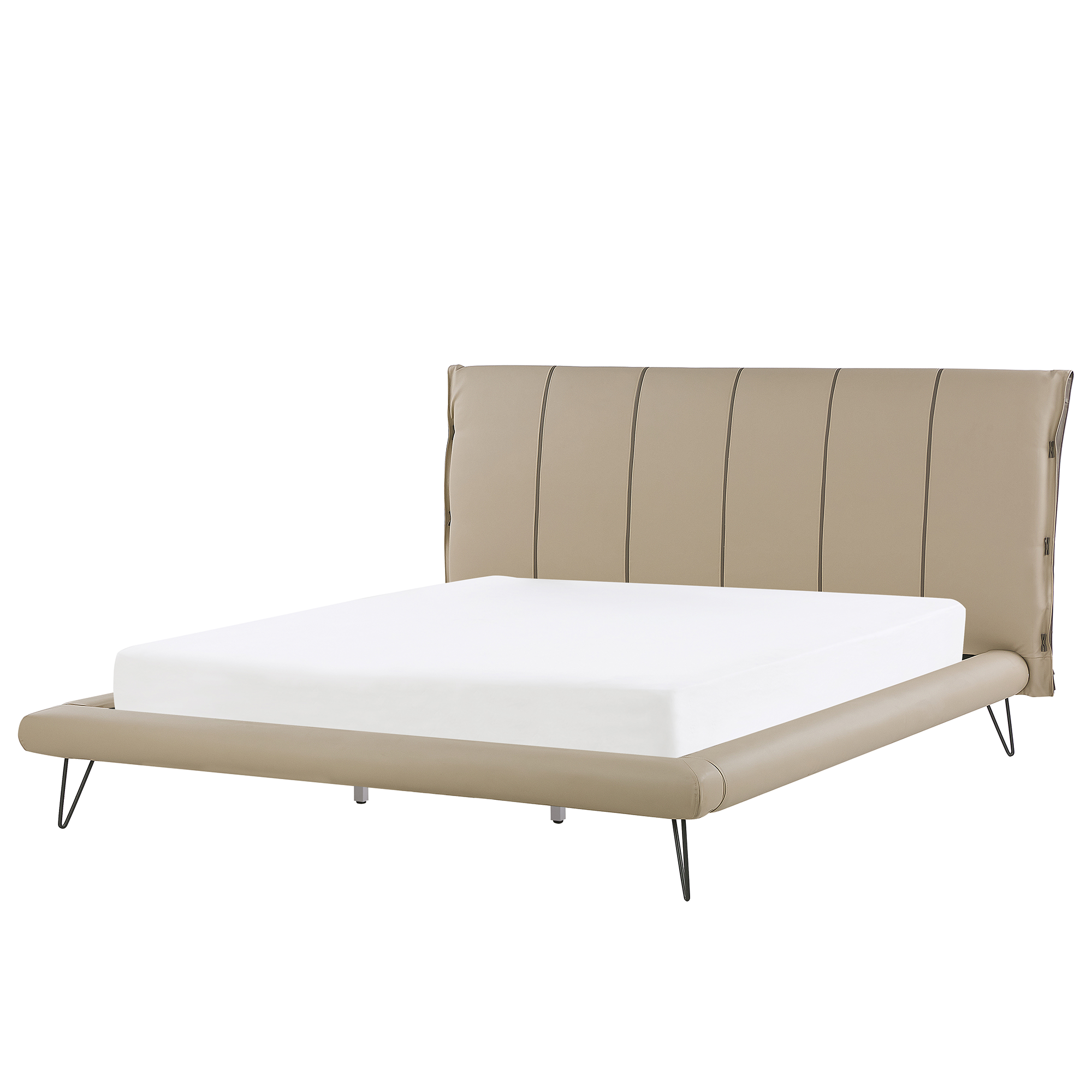 Beliani Béžová postel z umělé kůže 180 x 200 cm BETIN
