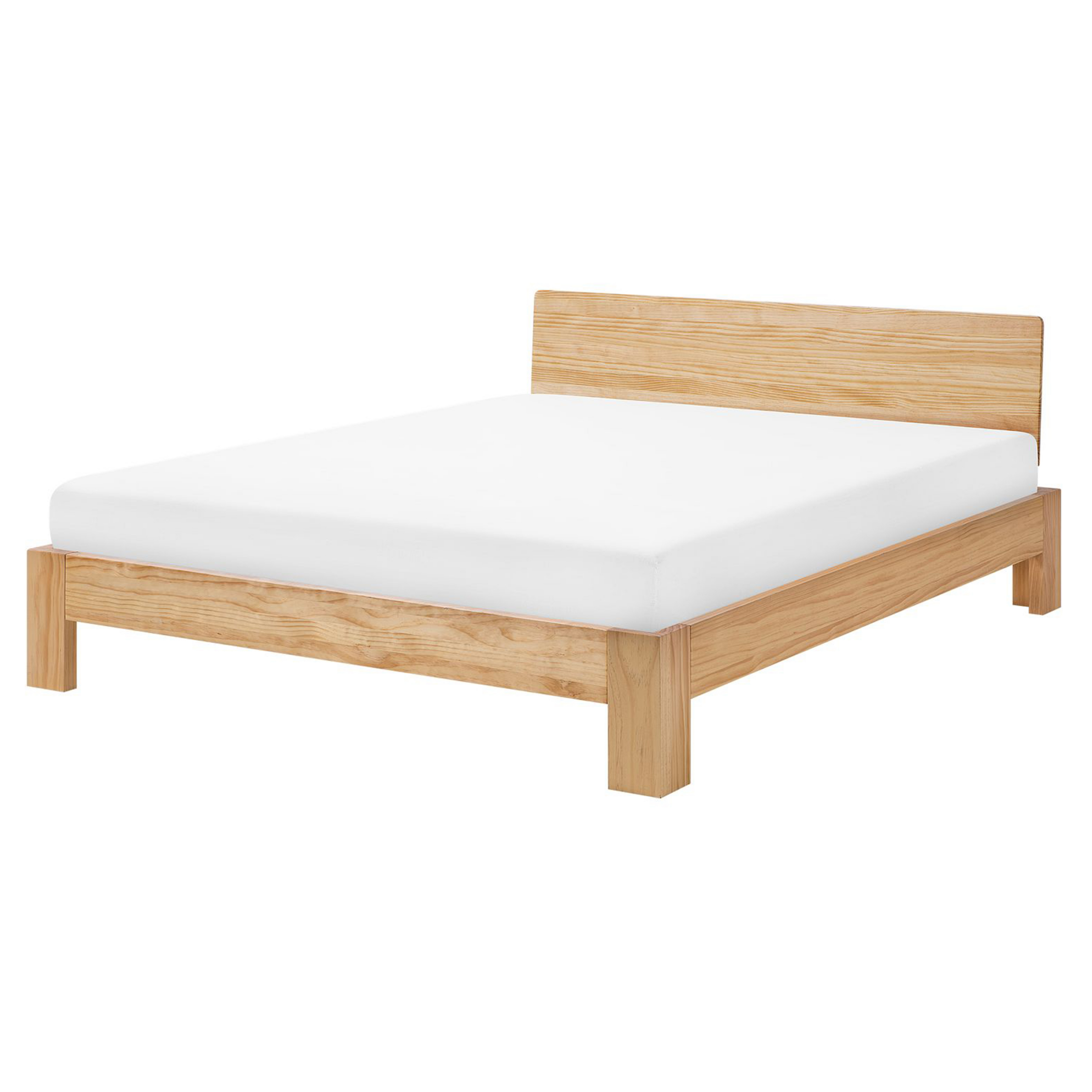 Beliani Dřevěná postel s lamelovým roštem 160x200 cm ROYAN